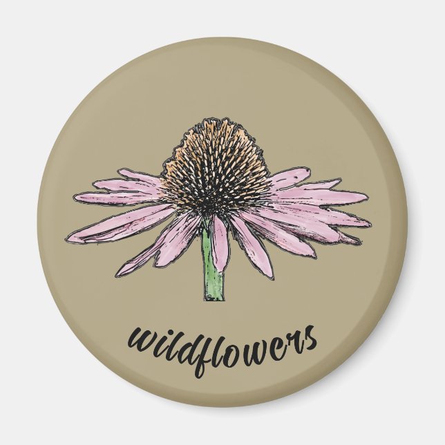 Wildblume Sketch Magnet (Vorne)