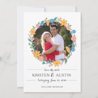 Wildblume Sommerhochzeit retten Datum Save The Date