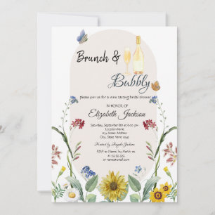 Wildblume Sonnenblumen Schmetterlinge Brunch & Bub Einladung