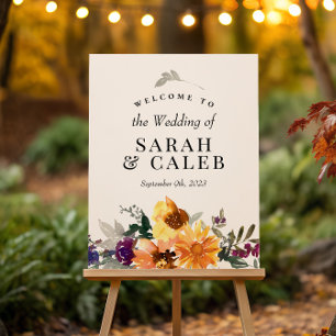 Wildblume Sonnenblumenhochzeit Begrüßungszeichen Poster