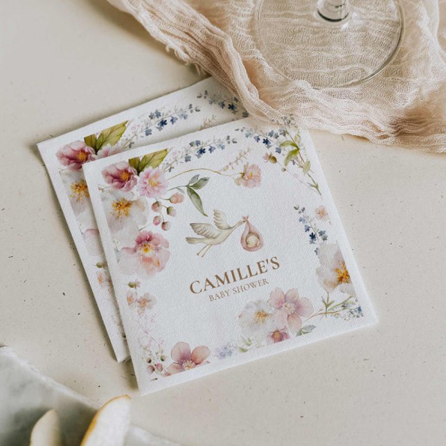 Wildblume Spring Baby Dusche Serviette (Wildflower Baby Shower Napkins)