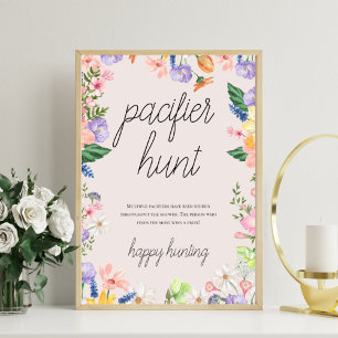 Wildblume Spring Baby Schnuller Huntkarte Zeichen Fotodruck