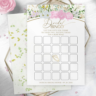 Wildblume Spring Brautparty Bingokarte Einladung