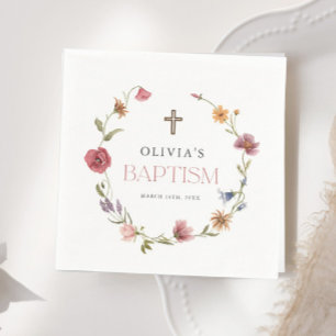 Wildblume Spring Floral Girl Taufe Party Serviette