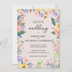 Wildblume Spring Foto Hochzeit Einladung