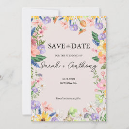 Wildblume Spring Foto Save the Date Card Einladung