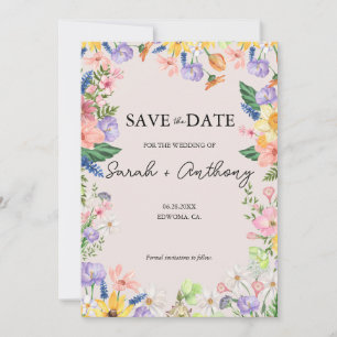 Wildblume Spring Foto Save the Date Card Einladung