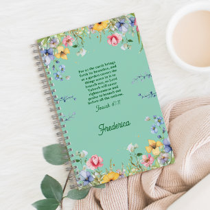 Wildblume Spring Garden Bibel Verse Personalisiert Notizbuch