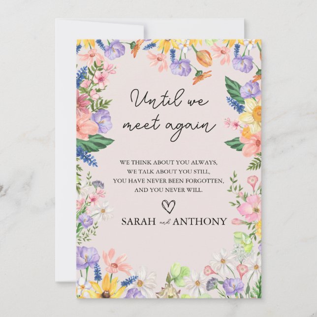 Wildblume Spring in Love Memory Wedding Sign Einladung (Vorderseite)