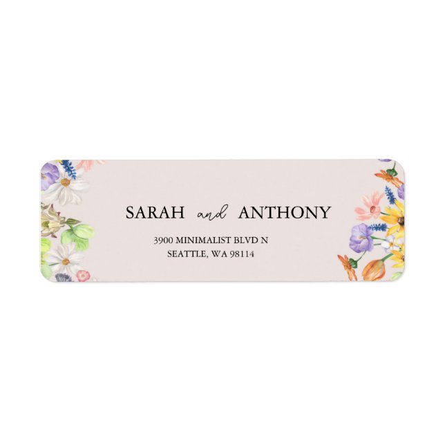 Wildblume Spring Return Address Label (Vorne)