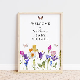 Wildblume Spring Time Baby Dusche Begrüßungszeiche Poster