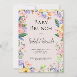 Wildblume Spring Watercolor Baby Brunch Einladung