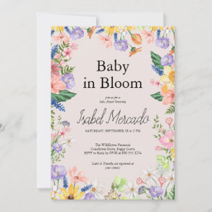 Wildblume Spring Watercolor Baby in Bloom Einladung