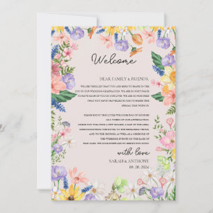 Wildblume Spring Welcome Letter & Timeline Card Einladung