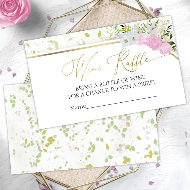 Wildblume Spring Wine Raffle Game Brautparty Begleitkarte (Von Creator hochgeladen)