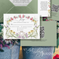 Wildblume Spring Wreath Moderner Blumencode QR-Cod