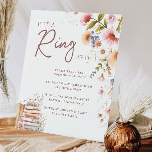 Wildblume Storybook Boho Setzen Sie einen Ring auf Sockelschild
