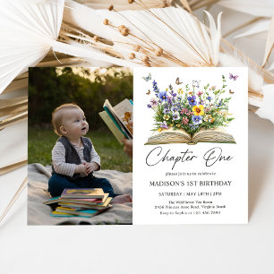 Wildblume Storybook Kapitel 1 Geburtstag Foto Einladung