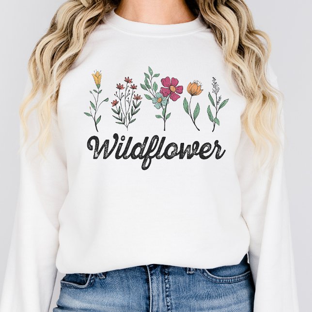 Wildblume Sweatshirt für Frauen Blumendruck (Von Creator hochgeladen)