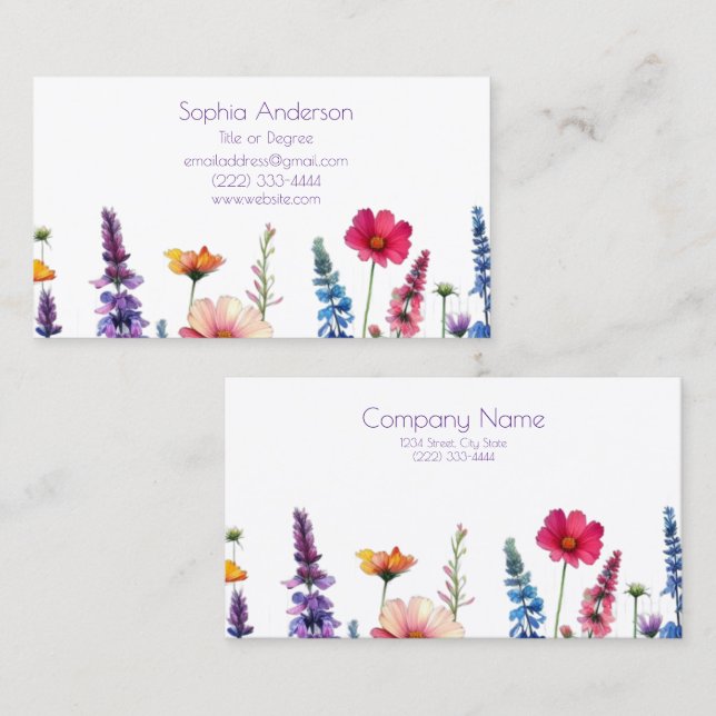 Wildblume Symphony-Business Cards Visitenkarte (Vorne/Hinten)