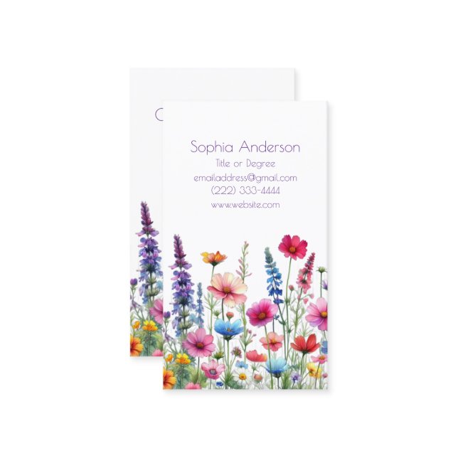 Wildblume Symphony-Business Cards Visitenkarte (Vorderseite/Rückseite Beispiel)