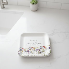 Wildblume Symphony: Vibranly Watercolor Art Pappteller