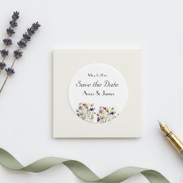 Wildblume Symphony: Vibranly Watercolor Art Runder Aufkleber