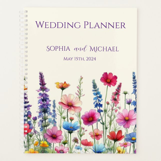 Wildblume Symphony-Wedding-Planner Planer (Vorderseite)