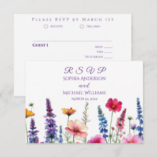 Wildblume Symphony Wedding RSVP Karte