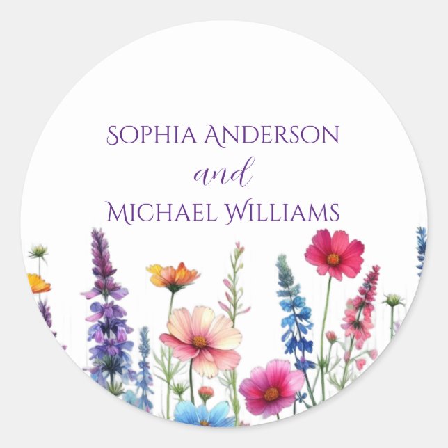 Wildblume Symphony - Wedding Stickers (Vorderseite)