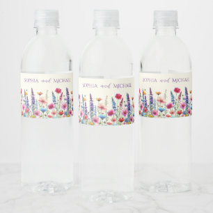 Wildblume Symphony Wedding Wasserflaschenetikett