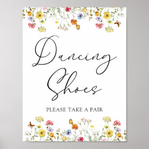 Wildblume-Tanzschuhe feiern Hochzeit Poster