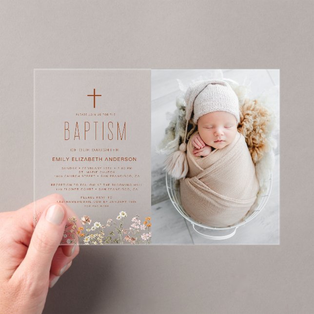 Wildblume Taufe Foto Garten im Blut Acryleinladungen (Insitu (Handheld))