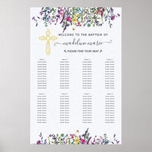 Wildblume Taufen Tabelle Sitzplan Poster