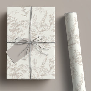 Wildblume Taupe & Cream Ton Blume Art Geschenkpapier Set