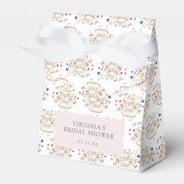Wildblume Tea Cup Brautparty Geschenkschachtel (Vorderseite)