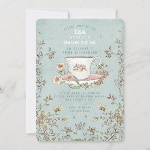 Wildblume Tea Party Brautdusche Einladung