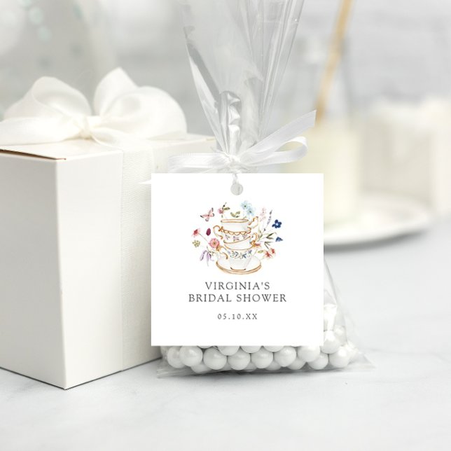 Wildblume Tee Party Brautparty Geschenkanhänger (Wildflower Tea Party Bridal Shower Favor Tags by Painted Paperie
)