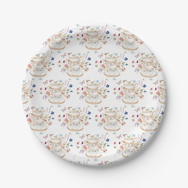 Wildblume Tee Party Brautparty Pappteller (Vorderseite)