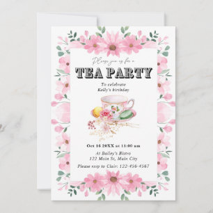 Wildblume Tee Party Geburtstagseinladung Einladung