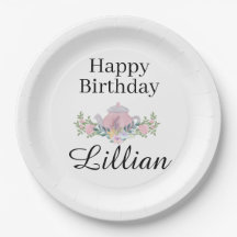 Wildblume Tee Party Geburtstagsflora Teller