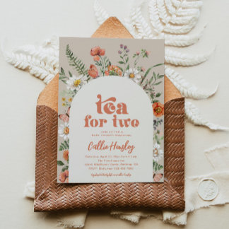 Wildblume Tee-Party Kinderdusche Einladung