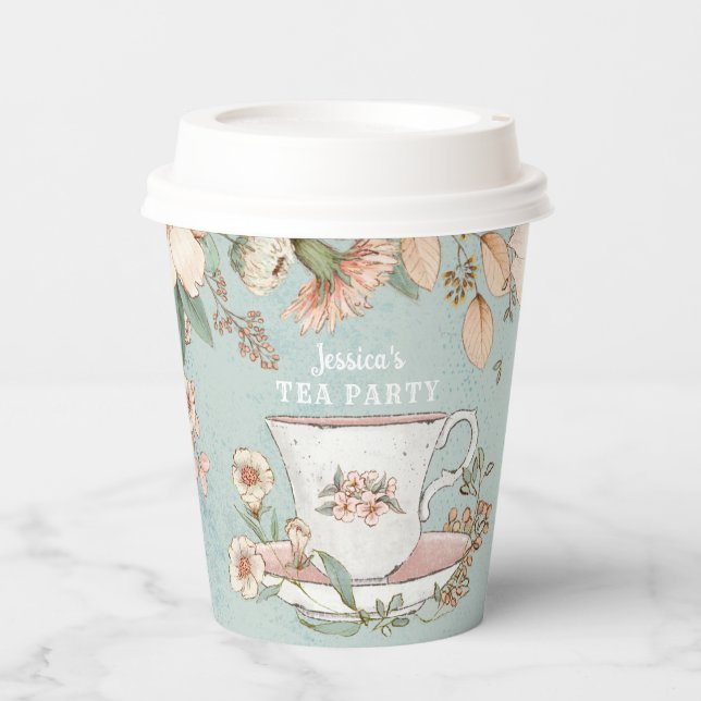 Wildblume Tee Party Paper Cup Pappbecher (Vorderseite)
