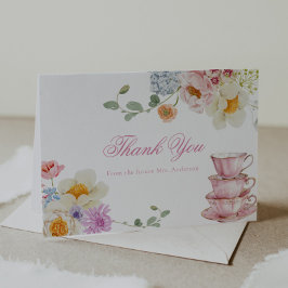 Wildblume Tee Party Vielen Dank Note Card Dankeskarte