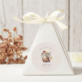 Wildblume Tee Party Vielen Dank Runder Aufkleber