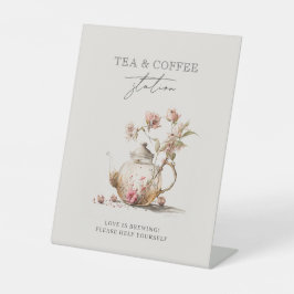 Wildblume Tee Party Wasserfarben Brautparty Unters Sockelschild