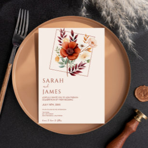 Wildblume Terracotta auf dem Wasser Einladung