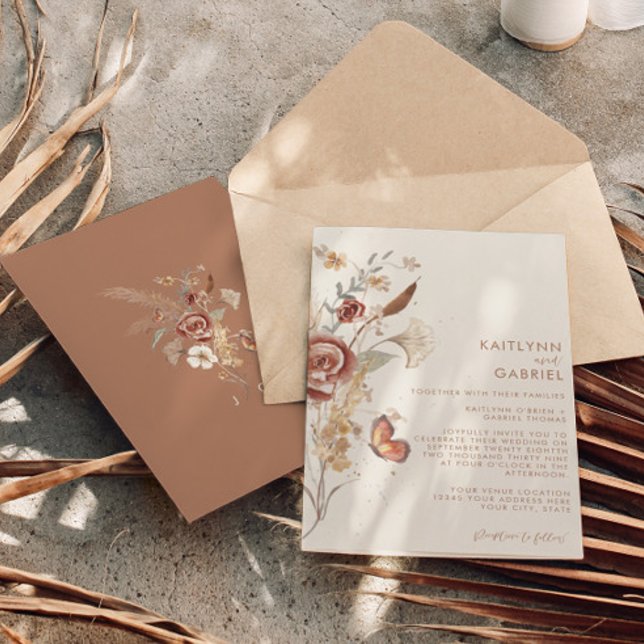 Wildblume Terracotta Einladung (Von Creator hochgeladen)