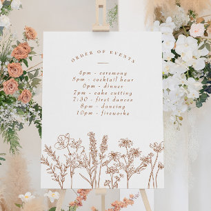 Wildblume Terracotta Hochzeitstag Poster