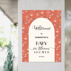 Wildblume Terracotta Kinderdusche Willkommen Poster